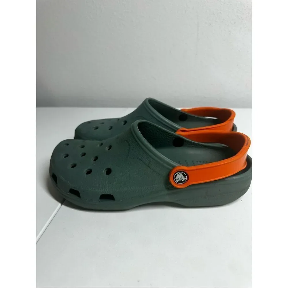 UNIVERSITY OF MIAMI CROCS SHOES Men’s Sz 8/W Sz 10 Green Orange See Description